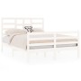 Estructura de cama sin colchón madera maciza blanco 140x190 cm