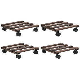 Soporte con ruedas para macetas madera 4 uds cedro 25x25 cm de vidaXL, Soportes para macetas - Ref: Foro24-246442, Precio: 28...
