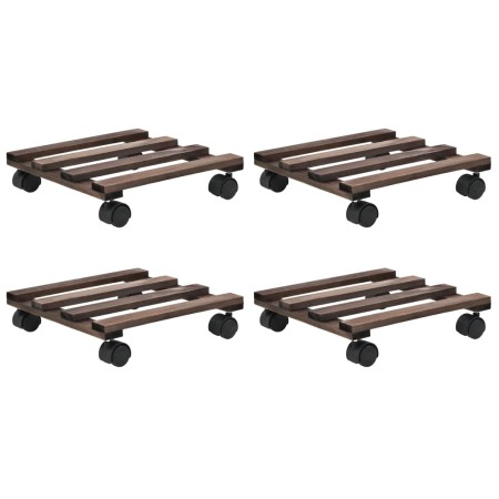 Soporte con ruedas para macetas madera 4 uds cedro 25x25 cm de vidaXL, Soportes para macetas - Ref: Foro24-246442, Precio: 28...