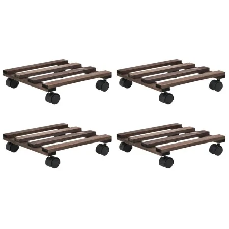 Wooden plant pot stand with wheels 4 units cedar 25x25 cm by vidaXL, Pot stands - Ref: Foro24-246442, Price: 22,83 €, Discoun...