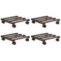 Soporte con ruedas para macetas madera 4 uds cedro 25x25 cm de vidaXL, Soportes para macetas - Ref: Foro24-246442, Precio: 28...