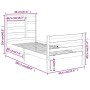 Estructura de cama sin colchón madera maciza 90x200 cm