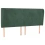 Cabecero con orejas de terciopelo verde oscuro 163x23x118/128cm de , Cabeceros y pies de cama - Ref: Foro24-3117733, Precio: ...