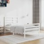 Estructura de cama sin colchón madera maciza blanco 90x200 cm