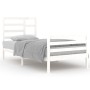Estructura de cama sin colchón madera maciza blanco 90x200 cm