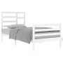 Estructura de cama sin colchón madera maciza blanco 90x200 cm