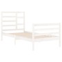 Estructura de cama sin colchón madera maciza blanco 90x200 cm
