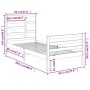 Estructura de cama sin colchón madera maciza blanco 90x200 cm