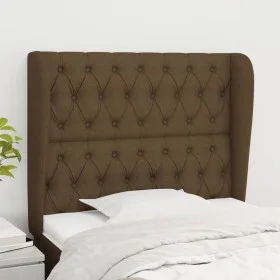 Headboard with dark brown fabric ears 93x23x118/128 cm by , Headboards and footboards - Ref: Foro24-3118277, Price: 89,93 €, ...