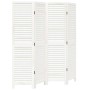 Biombo separador de 4 paneles madera maciza Paulownia blanco