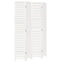 Biombo separador de 4 paneles madera maciza Paulownia blanco