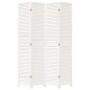 Biombo separador de 4 paneles madera maciza Paulownia blanco
