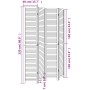Biombo separador de 4 paneles madera maciza Paulownia blanco