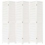 Biombo separador de 6 paneles madera maciza Paulownia blanco