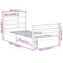 Estructura de cama sin colchón madera maciza 100x200 cm