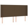 Headboard with dark brown fabric ears 183x16x118/128 cm by , Headboards and footboards - Ref: Foro24-3119317, Price: 106,82 €...