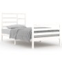 Estructura de cama sin colchón madera maciza blanco 100x200 cm