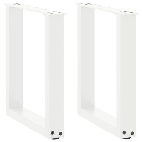 Patas para mesa de centro en forma de U (2 unidades), color blanco, 28 x (42-43) cm, acero en Patas para mesas | Comprar online 