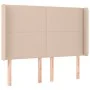 Headboard with ears cappuccino synthetic leather 147x16x118/128 cm by , Headboards and footboards - Ref: Foro24-3119395, Pric...