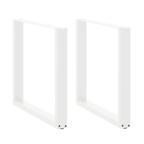 Patas para mesa de comedor en forma de U (2 unidades), color blanco, 90 x (72-73) cm, acero en Patas para mesas | Comprar online