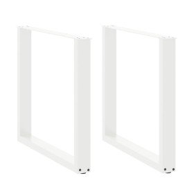 Patas para mesa de comedor en forma de U (2 unidades), color blanco, 90 x (72-73) cm, acero en Patas para mesas | Comprar online