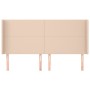 Headboard with ears cappuccino synthetic leather 203x16x118/128 cm by , Headboards and footboards - Ref: Foro24-3119413, Pric...
