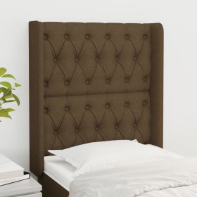 Headboard with dark brown fabric ears 83x16x118/128 cm by , Headboards and footboards - Ref: Foro24-3119893, Price: 91,79 €, ...