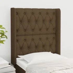 Headboard with dark brown fabric ears 83x16x118/128 cm by , Headboards and footboards - Ref: Foro24-3119893, Price: 89,82 €, ...