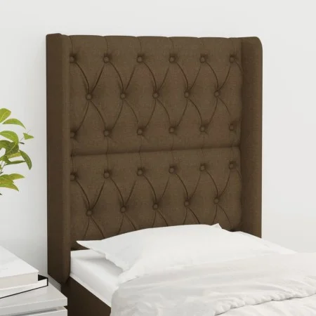 Headboard with dark brown fabric ears 83x16x118/128 cm by , Headboards and footboards - Ref: Foro24-3119893, Price: 89,82 €, ...