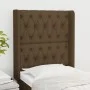 Cabecero con orejas de tela marrón oscuro 83x16x118/128 cm de , Cabeceros y pies de cama - Ref: Foro24-3119893, Precio: 90,23...