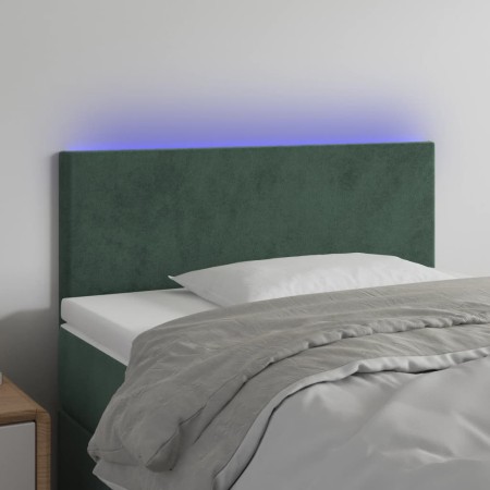 LED-Kopfteil aus dunkelgrünem Samt, 90 x 5 x 78/88 cm von , Kopf- und Fußteile - Ref: Foro24-3121371, Preis: 50,34 €, Rabatt: %