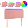 Pink velvet LED headboard 90x5x78/88 cm by , Headboards and footboards - Ref: Foro24-3121373, Price: 47,82 €, Discount: %