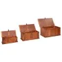 Storage trunk 3 pieces made of solid acacia wood by vidaXL, Storage trunks - Ref: Foro24-247243, Price: 262,01 €, Discount: %