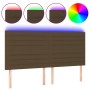 Headboard with LED lights dark brown fabric 160x5x118/128 cm by , Headboards and footboards - Ref: Foro24-3122573, Price: 106...