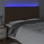 Headboard with LED lights dark brown fabric 160x5x118/128 cm by , Headboards and footboards - Ref: Foro24-3122573, Price: 103...