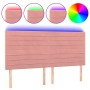 Cabecero con luces LED terciopelo rosa 160x5x118/128 cm de , Cabeceros y pies de cama - Ref: Foro24-3122623, Precio: 104,05 €...
