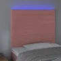 Rosafarbenes Samtkopfteil mit LED-Leuchten, 80 x 5 x 118/128 cm von , Kopf- und Fußteile - Ref: Foro24-3122599, Preis: 59,73 ...