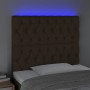 Cabecero con luces LED tela marrón oscuro 90x7x118/128 cm de , Cabeceros y pies de cama - Ref: Foro24-3122745, Precio: 85,22 ...