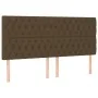 Headboard with LED lights dark brown fabric 200x7x118/128 cm by , Headboards and footboards - Ref: Foro24-3122785, Price: 177...