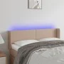 Cabecero con LED cuero sintético capuchino 147x16x78/88 cm de , Cabeceros y pies de cama - Ref: Foro24-3123051, Precio: 65,88...