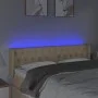 Cream fabric headboard with LED 147x16x78/88 cm by , Headboards and footboards - Ref: Foro24-3123575, Price: 89,15 €, Discoun...