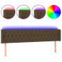 Headboard with LED in dark brown fabric 183x16x78/88 cm by , Headboards and footboards - Ref: Foro24-3123589, Price: 94,37 €,...