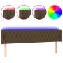 Headboard with LED in dark brown fabric 183x16x78/88 cm by , Headboards and footboards - Ref: Foro24-3123589, Price: 92,87 €,...