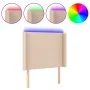 Headboard with LED cappuccino synthetic leather 83x16x118/128 cm by , Headboards and footboards - Ref: Foro24-3123845, Price:...
