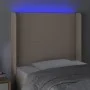 Headboard with LED cappuccino synthetic leather 83x16x118/128 cm by , Headboards and footboards - Ref: Foro24-3123845, Price:...