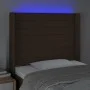 Cabecero con LED de tela marrón oscuro 83x16x118/128 cm de , Cabeceros y pies de cama - Ref: Foro24-3124165, Precio: 73,64 €,...