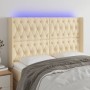 Kopfteil aus cremefarbenem Stoff mit LED 147x16x118/128 cm von , Kopf- und Fußteile - Ref: Foro24-3124387, Preis: 166,05 €, R...