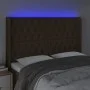 Dark brown fabric headboard with LED 163x16x118/128 cm by , Headboards and footboards - Ref: Foro24-3124393, Price: 165,53 €,...