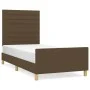 Estructura de cama con cabecero de tela marrón oscuro 80x200 cm de , Camas y somieres - Ref: Foro24-3125093, Precio: 145,19 €...