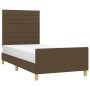 Estructura de cama con cabecero de tela marrón oscuro 80x200 cm de , Camas y somieres - Ref: Foro24-3125093, Precio: 148,49 €...